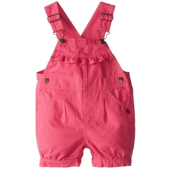 Carhartt Overalls Baby Girl Pink Overalls Bibs Size 3 Months - Picture 1 of 5